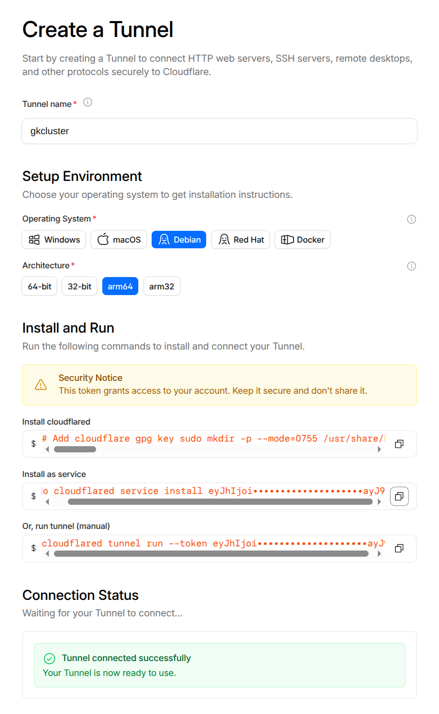 Tunnel connected successfully