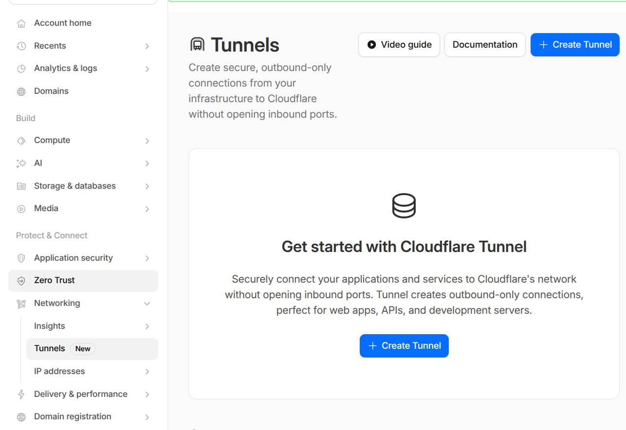 Cloudflare tunnel configuration